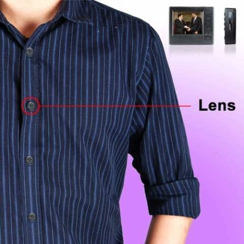 Botón con Mini Cámara Espía ideal para colocar en los ojales de las Camisas  o Chaquetas 